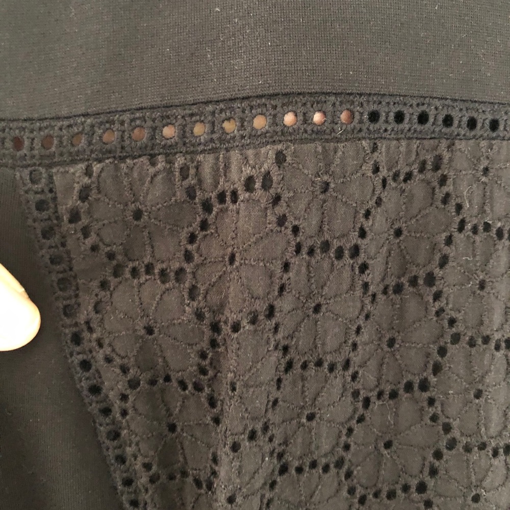 EUC JCrew Collection Paneled Black Eyelet Dress 2 - Picture 8 of 9